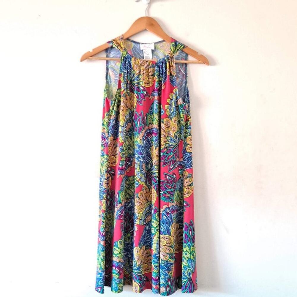 Ivy Lane Summer Peacock Sleeveless Dress - S